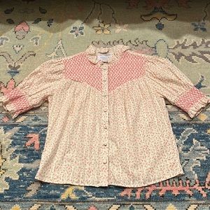 women’s baby doll styled top, floral pattern, size xs